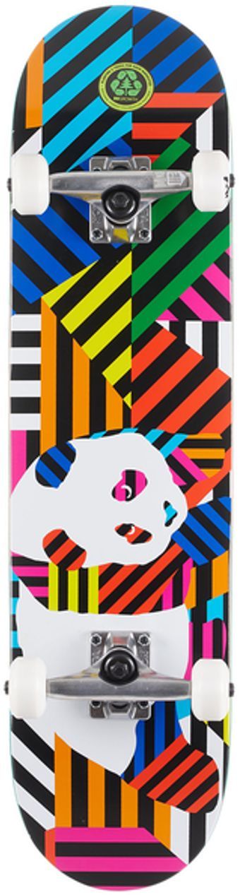 skateboard ENJOI PANDA STRIPES RESIN COMPLETE White/Multi