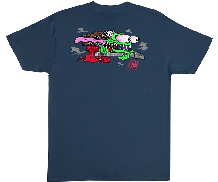 pánske tričko SANTA CRUZ STRANGER THINGS EDDIE SLASHER HEAVYWEIGHT T-SHIRT BLUE DUSK