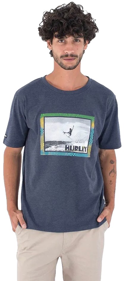 pánske tričko HURLEY AERIAL TEE SLATE HEATHER
