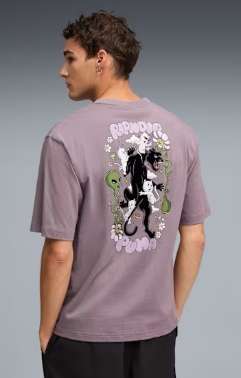 pánske tričko RIPNDIP PUMA X RIPNDIP BOXY GRAPHIC TEE PLUM JAM