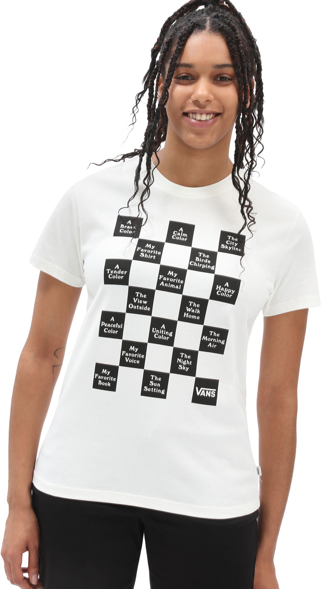 dámske tričko VANS CHECKERBOARD 21 TEE Marshmallow