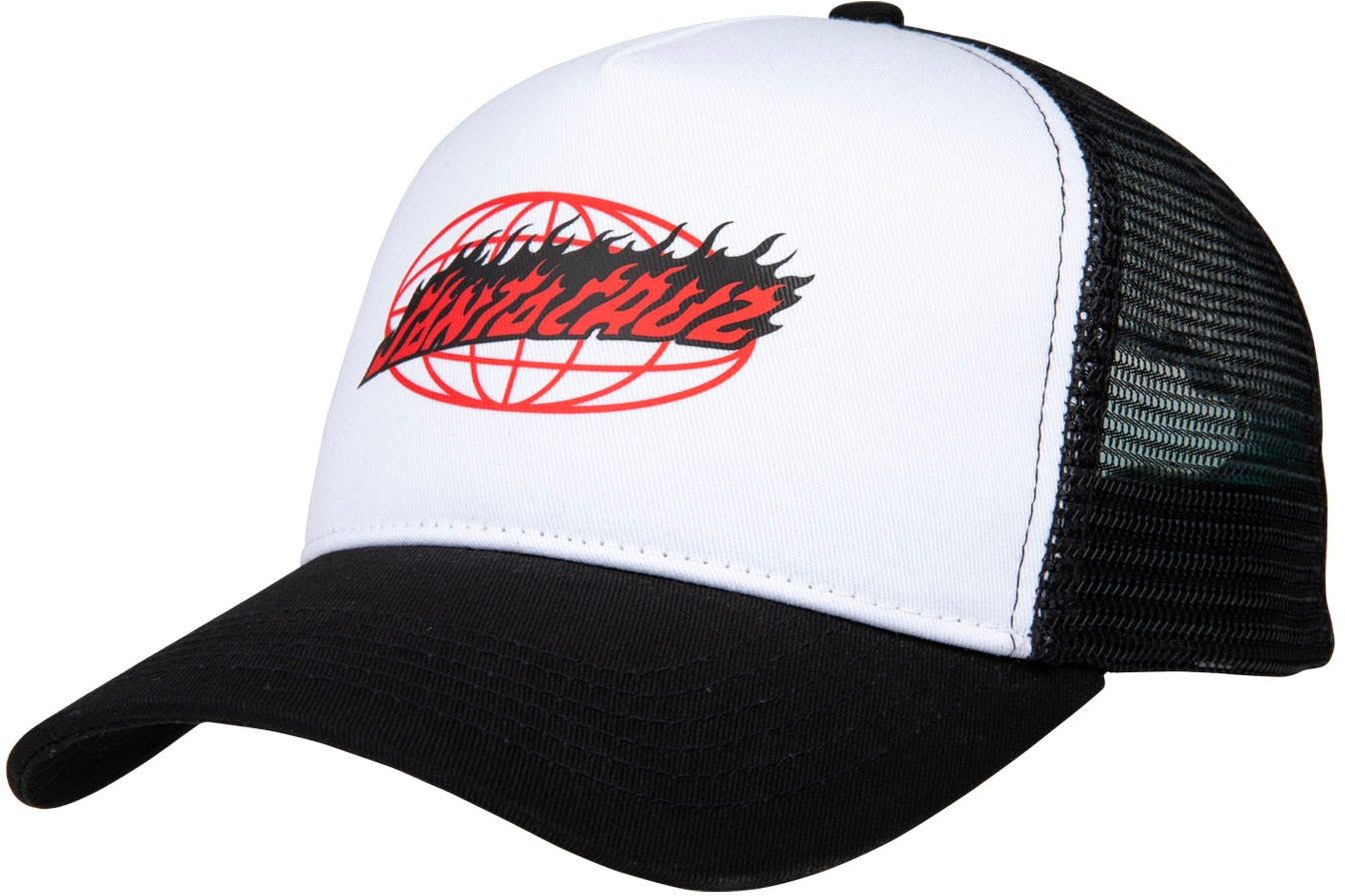 pánska šiltovka SANTA CRUZ GLOBAL FLAME OVAL MESHBACK CAP White/Black