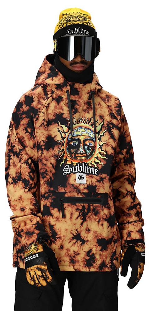 pánska mikina 686 WATERPROOF HOODIE SUBLIME ORANGE TIE DYE