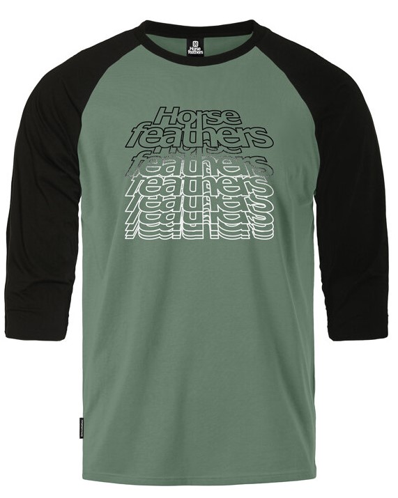 pánske tričko HORSEFEATHERS ROLLIN RAGLAN T-SHIRT ICEBERG GREEN/BLACK
