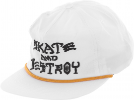 SKATE AND DESTROY PUFF INK SNAPBACK WHITE